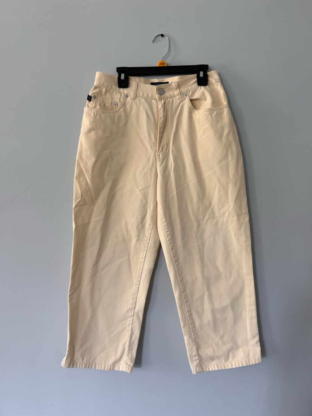 Vintage 90s Ralph Lauren Jeans Womens 4 Yellow High‎ Rise Crop Capri Tapered
